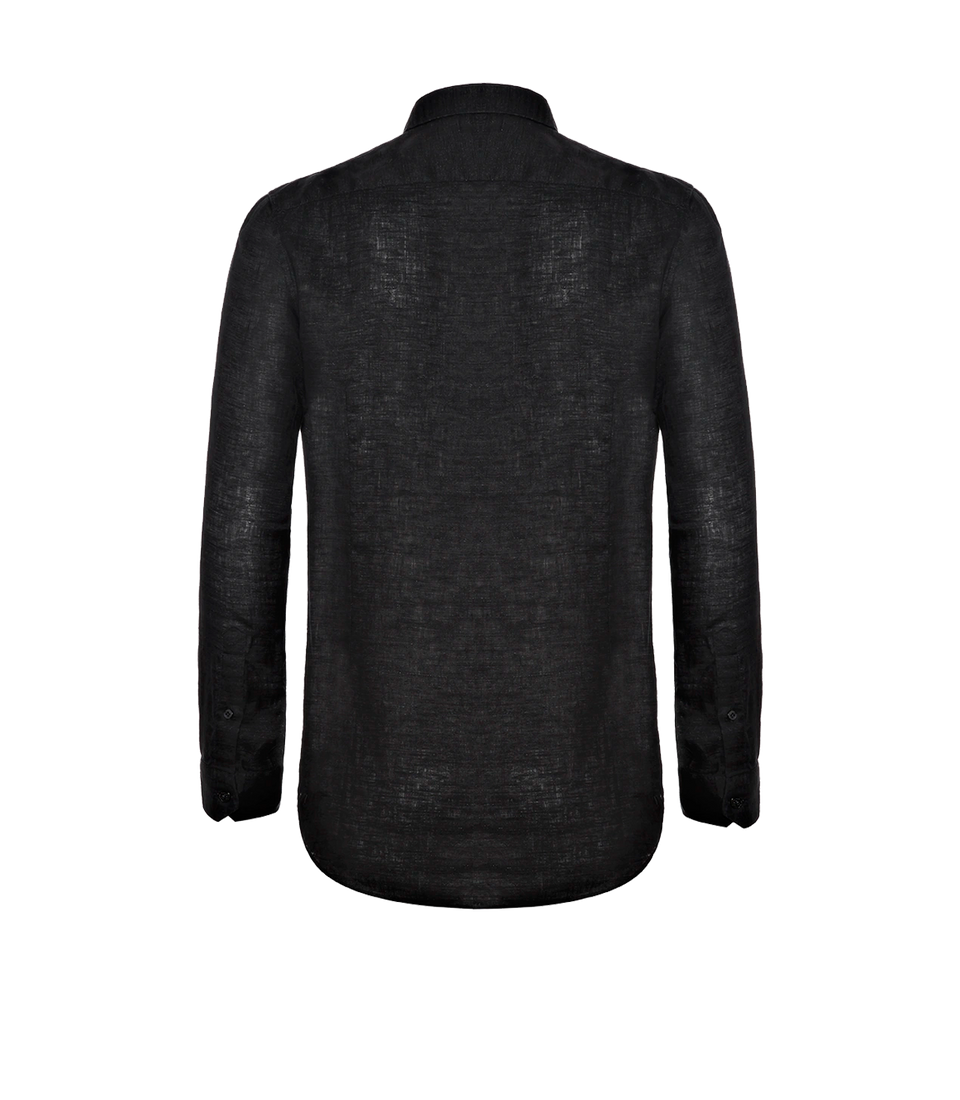 Linen Shirt Albini Black - Barthelemy