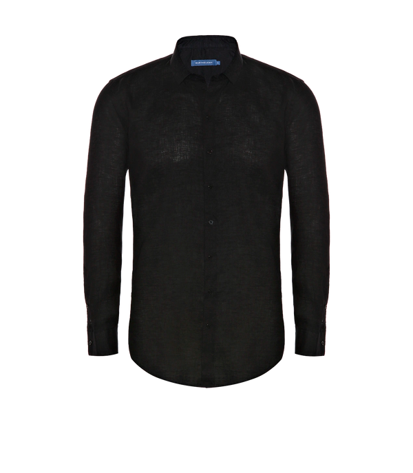 Linen Shirt Albini Black - Barthelemy