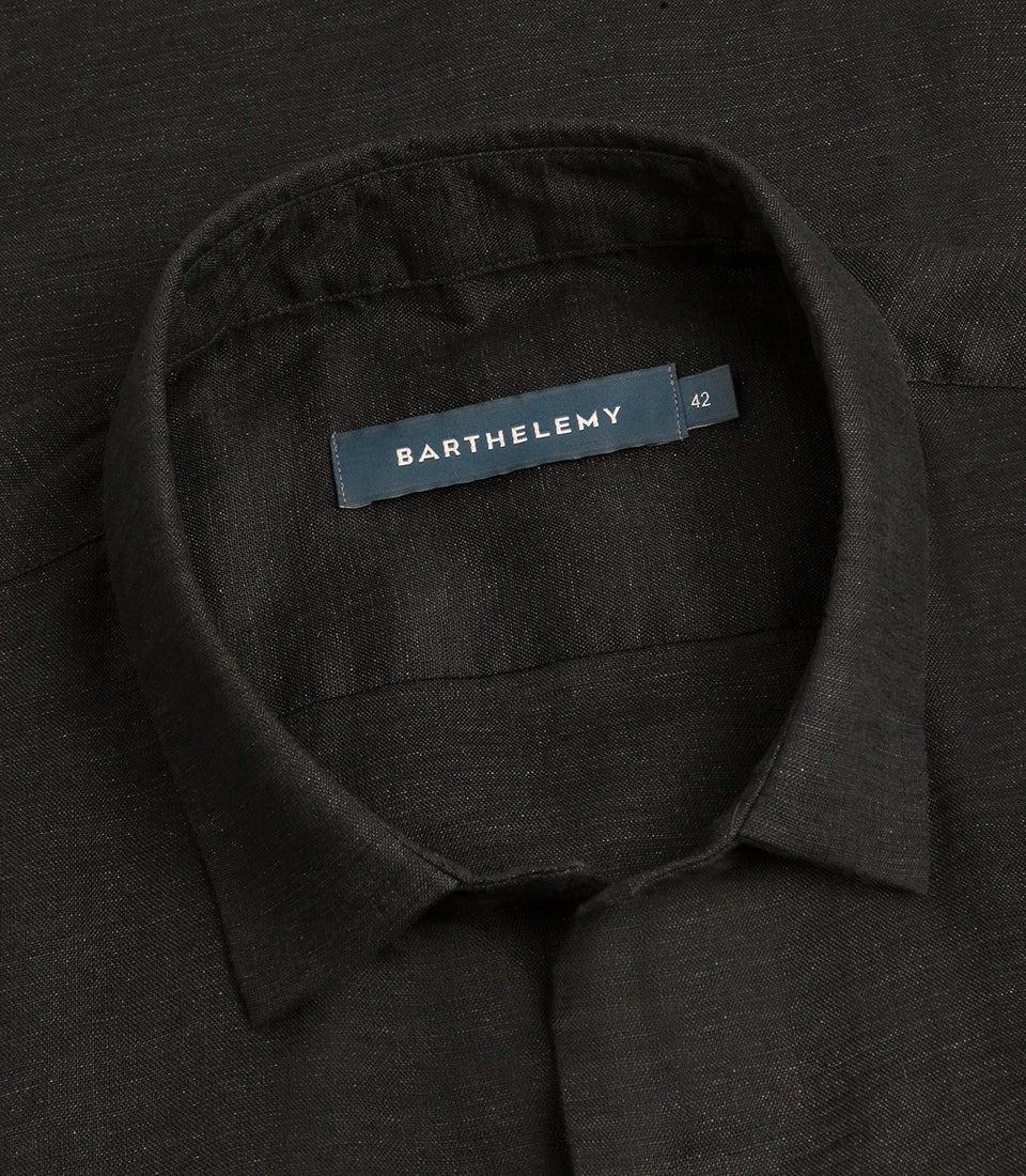 Linen Shirt Albini Black - Barthelemy