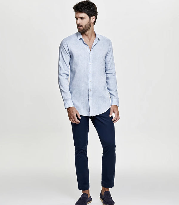 Linen Shirt Albini Light Blue - Barthelemy