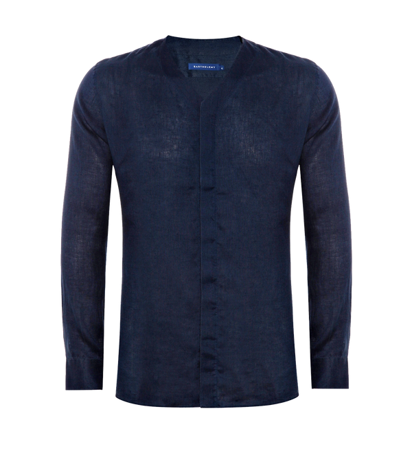 Solstice Linen Shirt Navy - Barthelemy