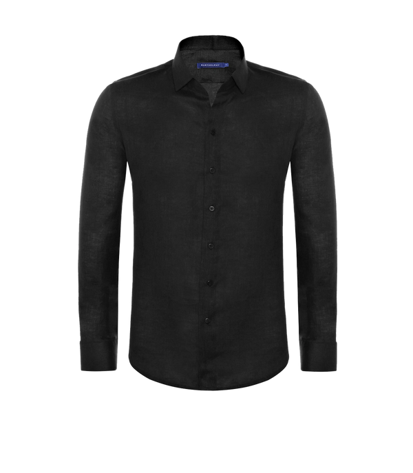 Tailored Linen Shirt Black - Barthelemy