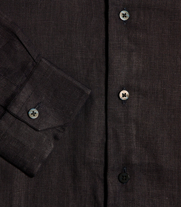 Tailored Linen Shirt Black - Barthelemy