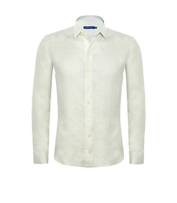 Tailored Linen Shirt Green Water - Barthelemy