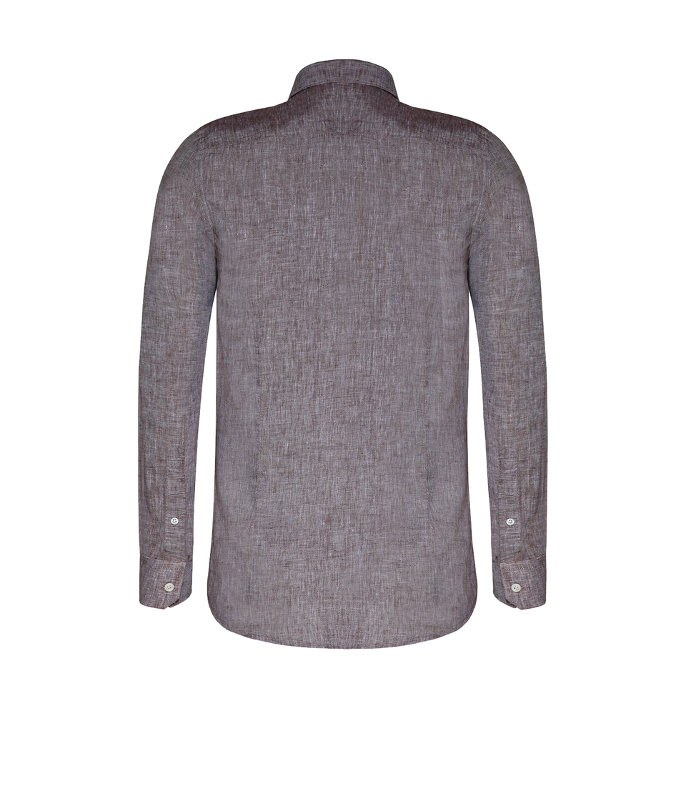 Tailored Linen Shirt Mocha - Barthelemy