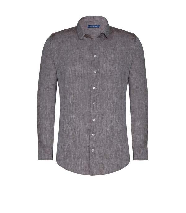 Tailored Linen Shirt Mocha - Barthelemy