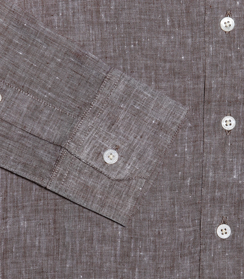 Tailored Linen Shirt Mocha - Barthelemy