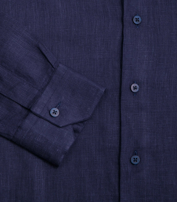 Tailored Linen Shirt Navy - Barthelemy