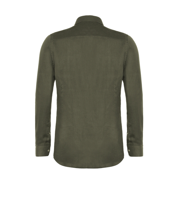 Tailored Linen Shirt Tropical Green - Barthelemy