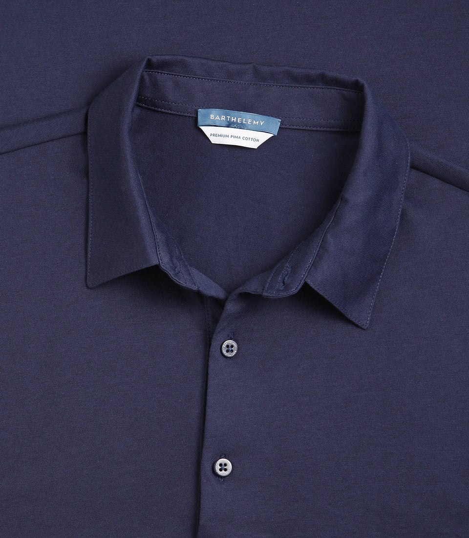 Polo Pima Cotton Navy - Barthelemy