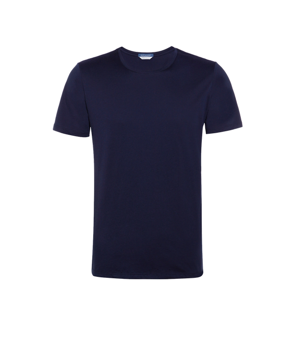 Crew Neck T-Shirt Pima Navy - Barthelemy