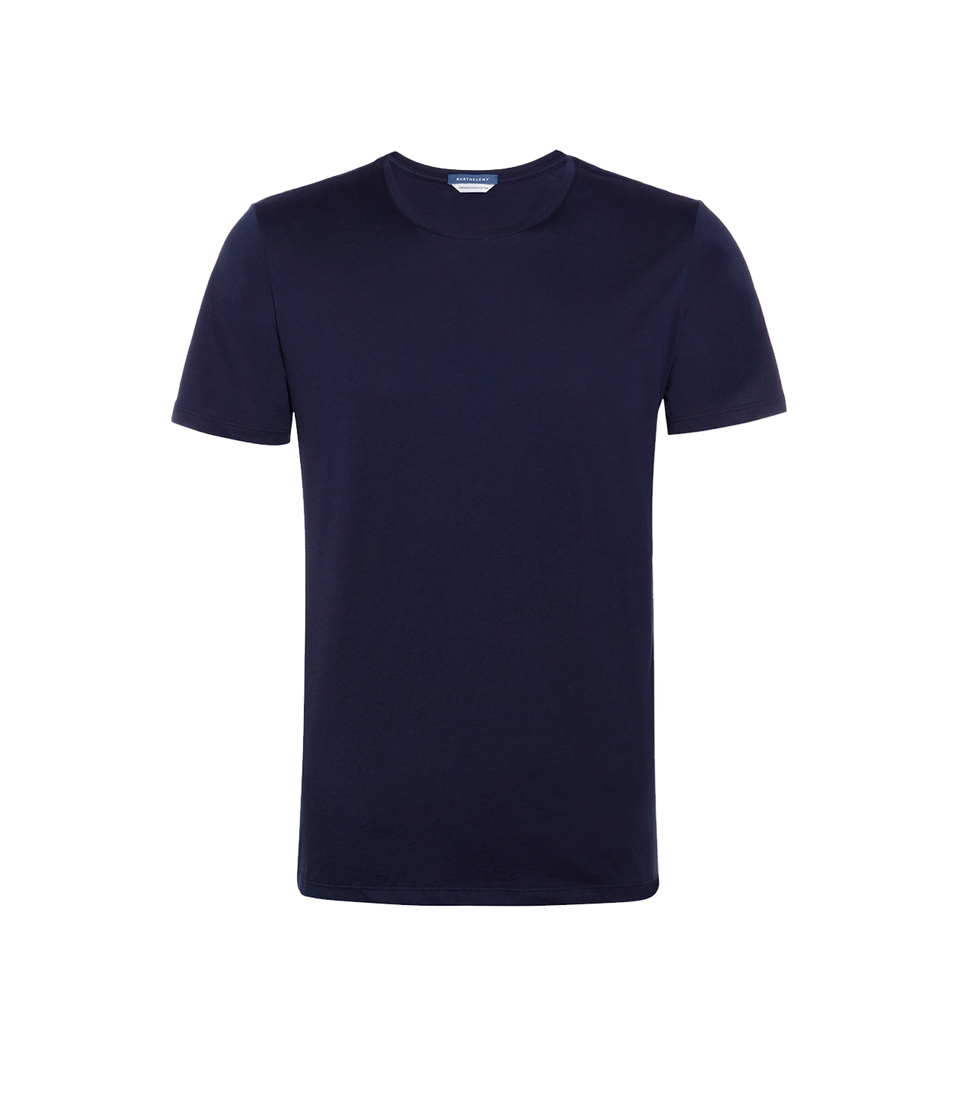 Crew Neck T-Shirt Pima Navy - Barthelemy