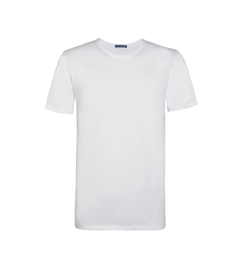 Crew Neck T-Shirt Pima White - Barthelemy