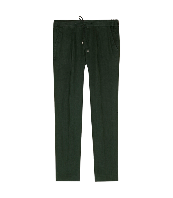 Corossol Linen Pants Emerald Green - Barthelemy