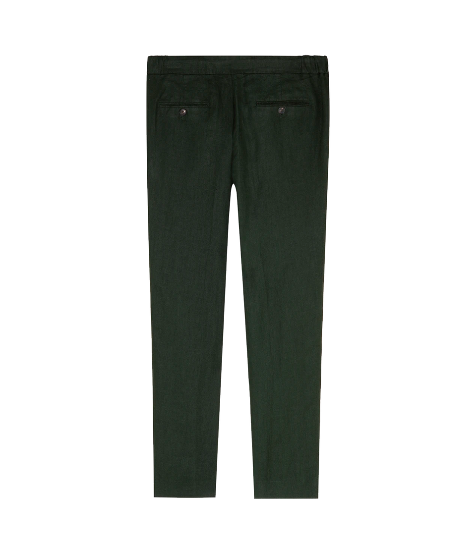 Corossol Linen Pants Emerald Green - Barthelemy