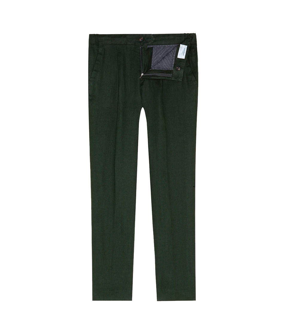 Corossol Linen Pants Emerald Green - Barthelemy