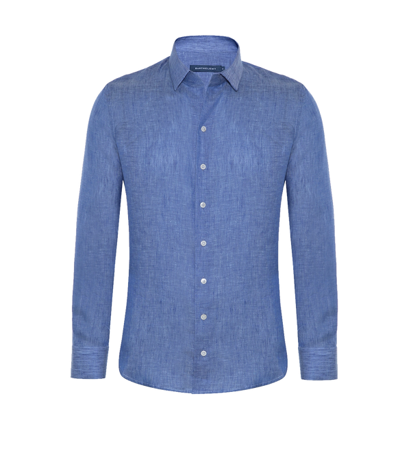 Tailored Linen Shirt Medium Blue - Barthelemy