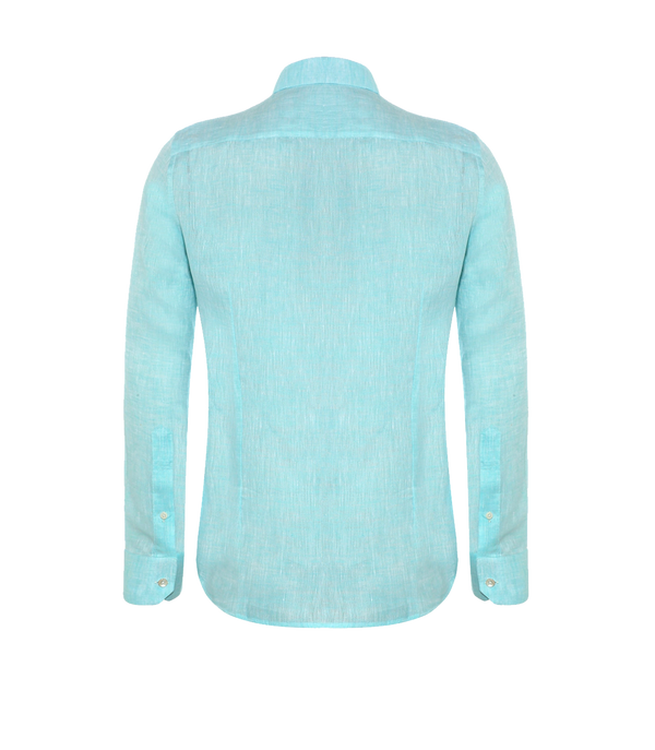 Tailored Linen Shirt Turquoise - Barthelemy