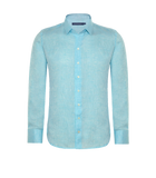 Tailored Linen Shirt Turquoise