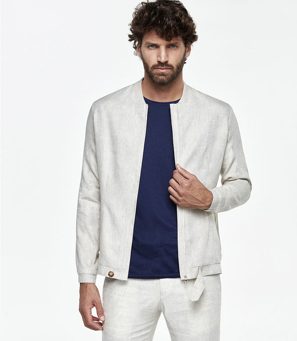 Lurin Linen Jacket Navy - Barthelemy