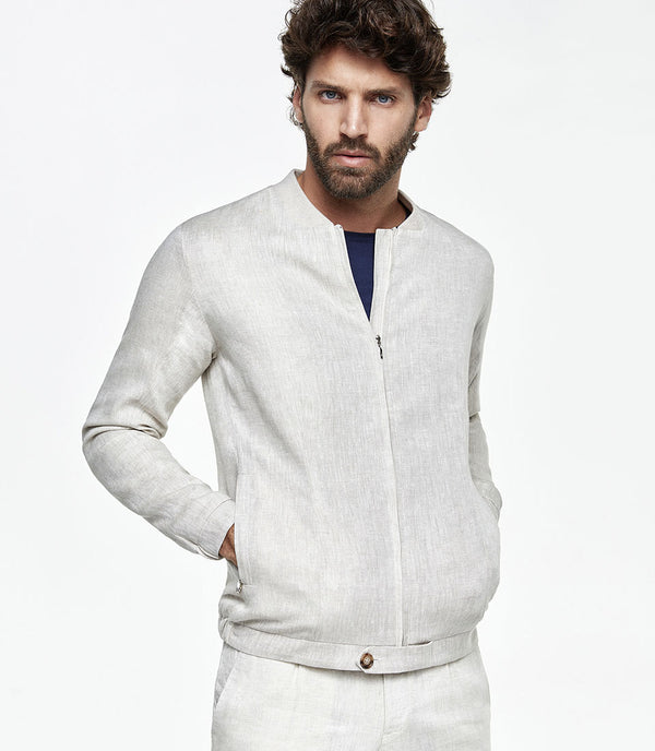 Lurin Linen Jacket Navy - Barthelemy