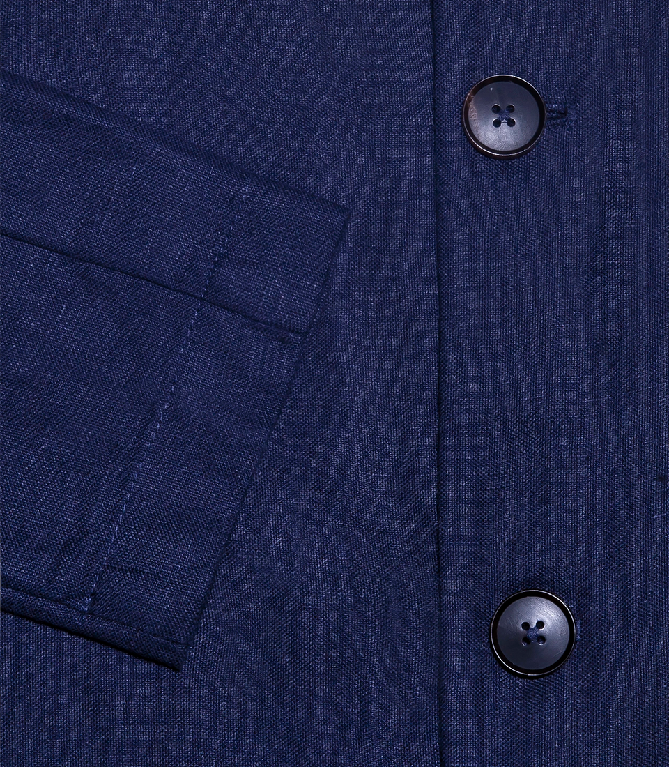 Flamands Linen Overshirt Navy