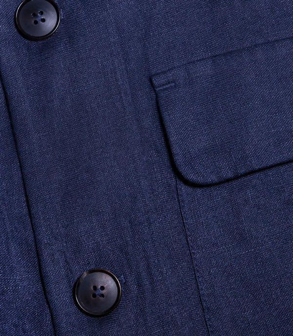 Flamands Linen Overshirt Navy