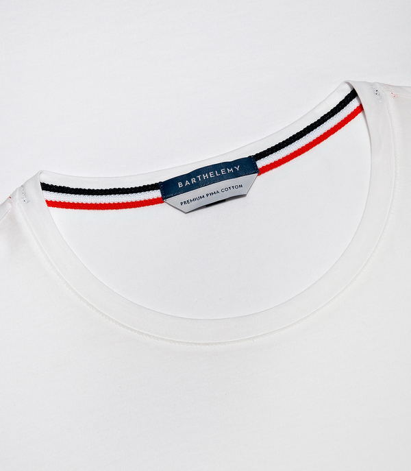 Crew Neck T-Shirt Pima White - Barthelemy