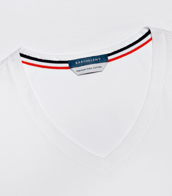 VNeck T-Shirt Pima White - Barthelemy
