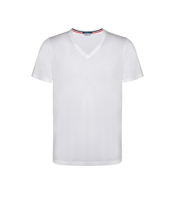 VNeck T-Shirt Pima White - Barthelemy
