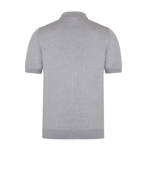Rivage Knit Polo Silver - Barthelemy