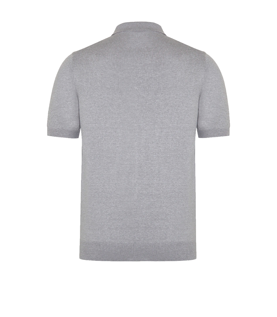 Rivage Knit Polo Silver - Barthelemy