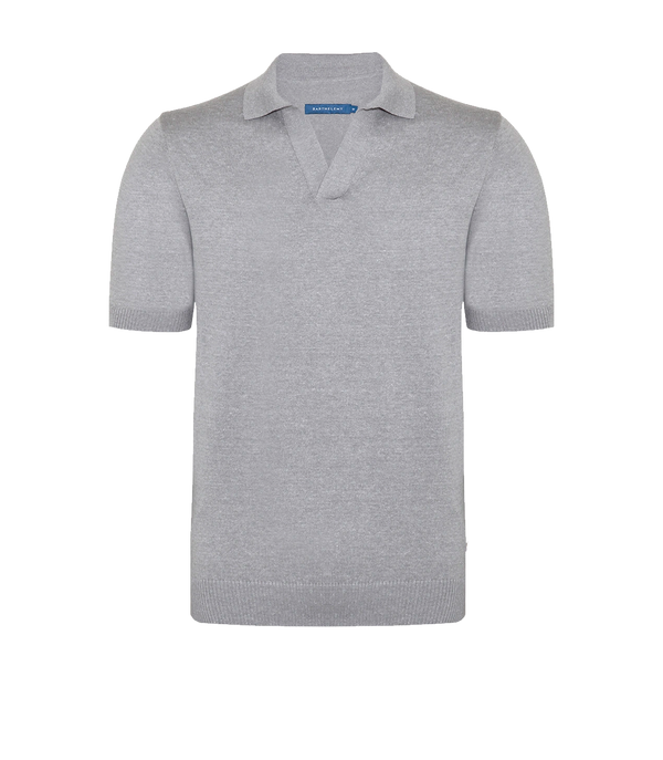 Rivage Knit Polo Silver - Barthelemy