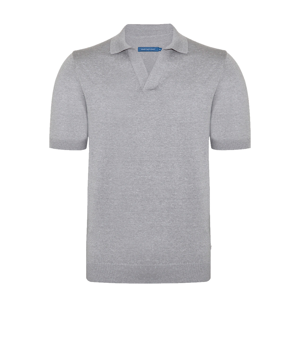 Rivage Knit Polo Silver - Barthelemy