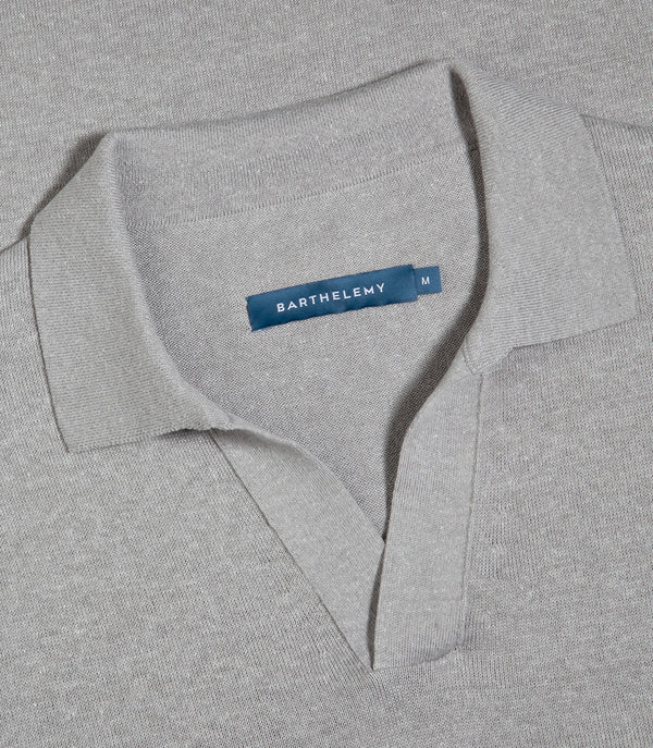 Rivage Knit Polo Silver - Barthelemy