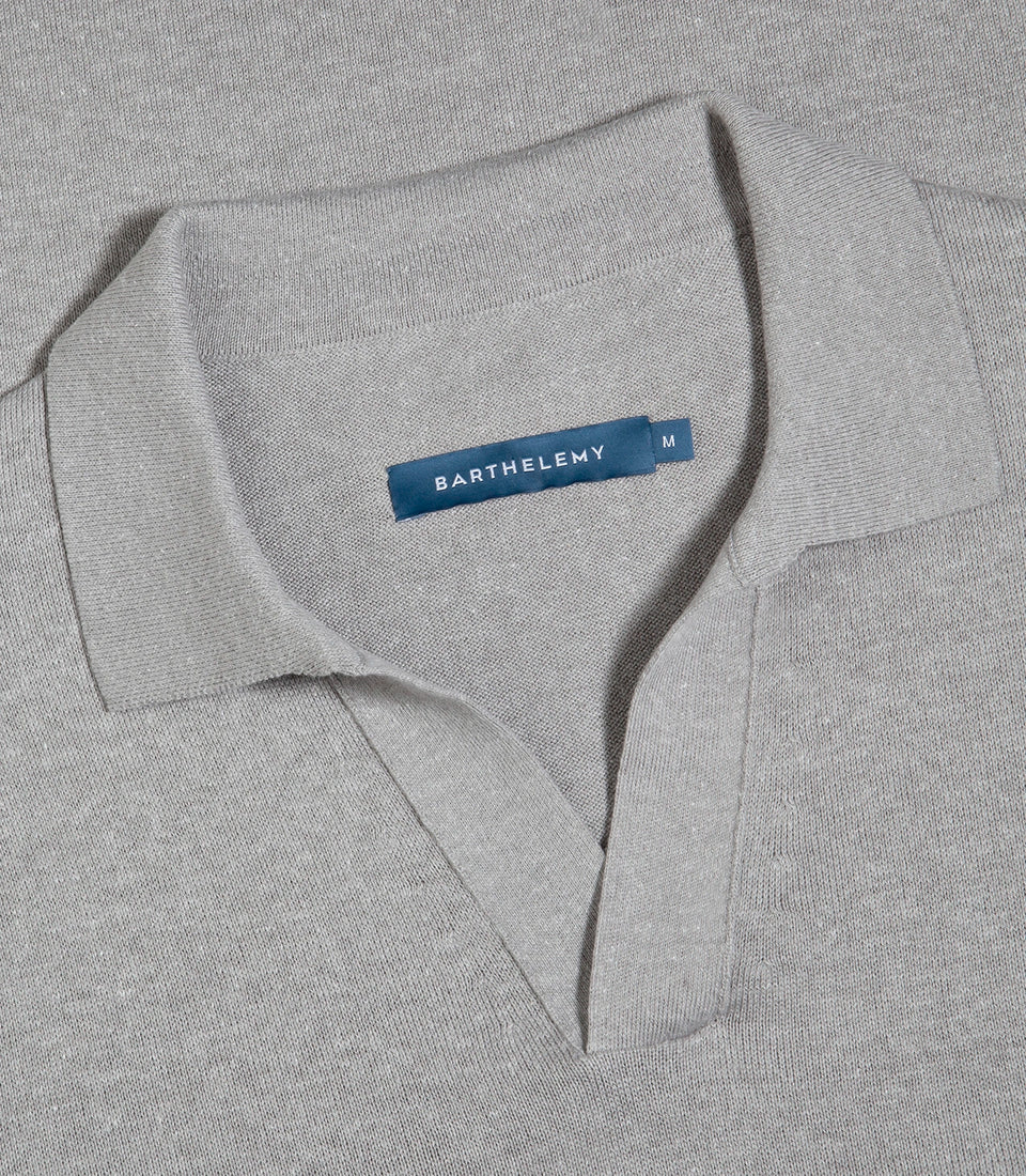 Rivage Knit Polo Silver - Barthelemy