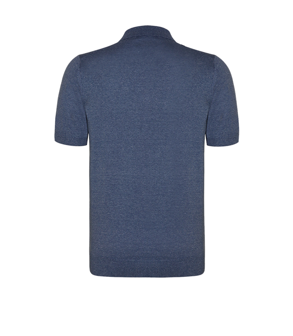 Rivage Knit Polo Soft Blue - Barthelemy