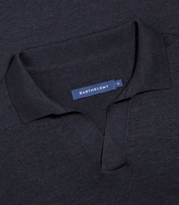 Rivage Knit Polo Titanium Grey - Barthelemy
