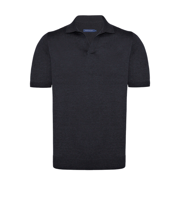 Rivage Knit Polo Titanium Grey - Barthelemy