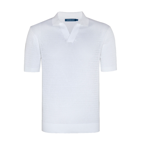 Rivage Knit Polo Waffle Macadamia - Barthelemy