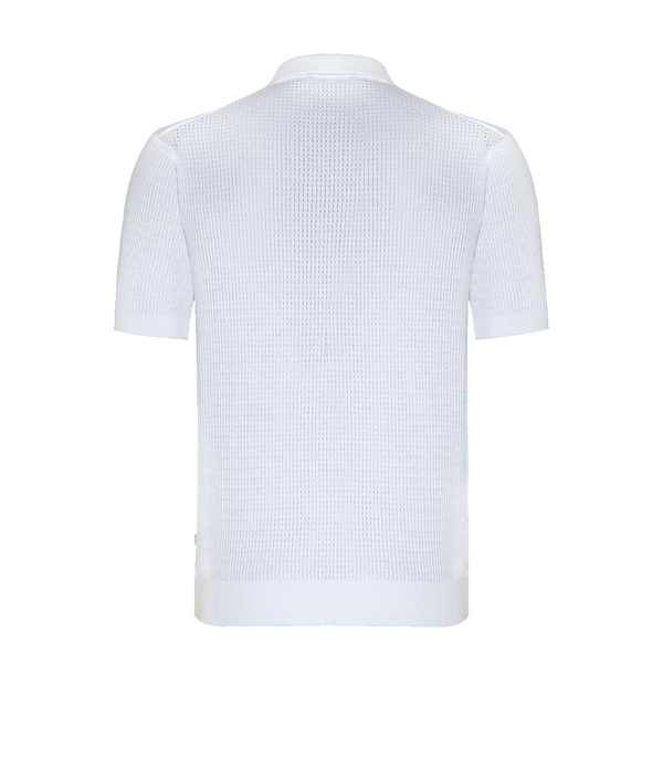 Rivage Knit Polo Waffle Macadamia - Barthelemy