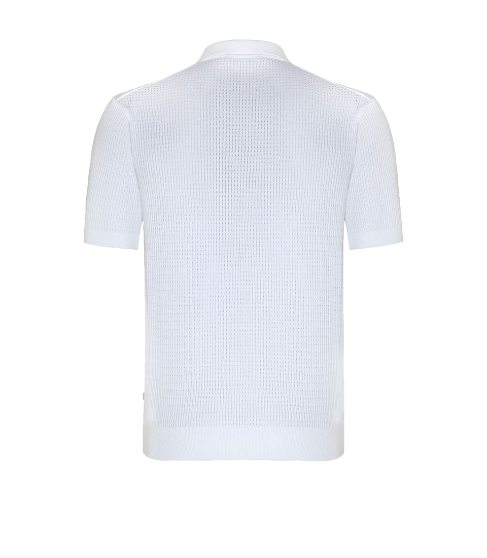 Rivage Knit Polo Waffle Macadamia - Barthelemy