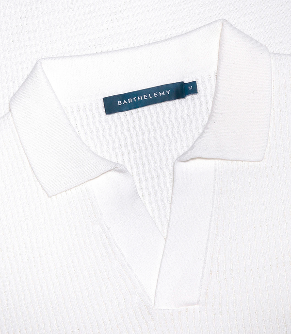 Rivage Knit Polo Waffle Macadamia - Barthelemy