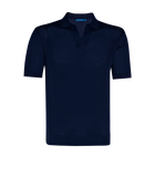 Rivage Knit Polo Waffle Dark Blue