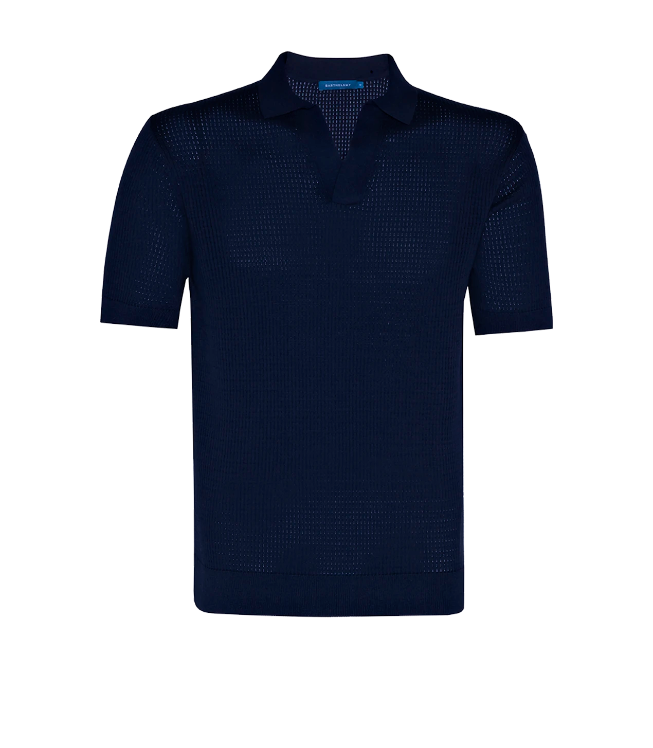 Rivage Knit Polo Waffle Dark Blue - Barthelemy