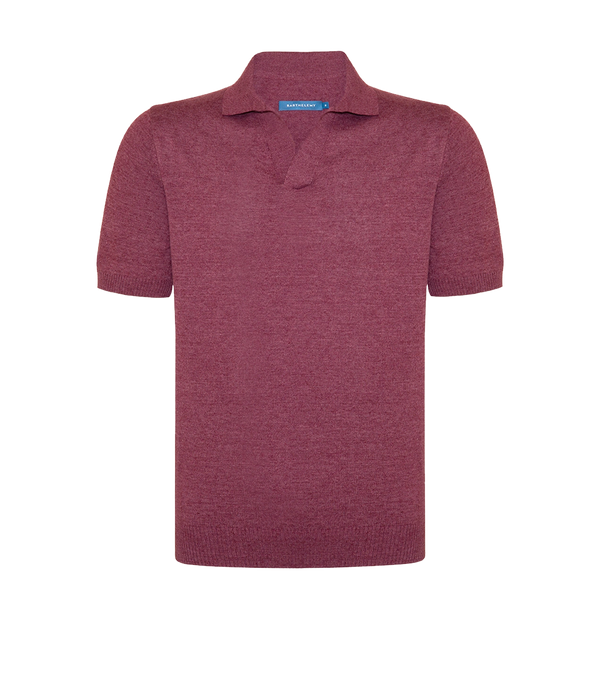 Rivage Knit Polo Wine - Barthelemy
