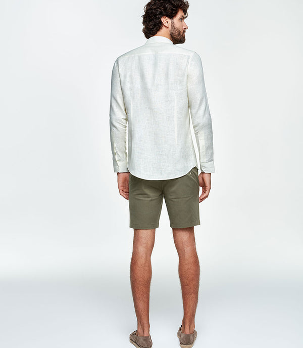 Tailored Linen Shirt Green Water - Barthelemy