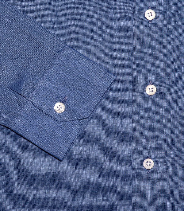 Tailored Linen Shirt Marine Blue - Barthelemy