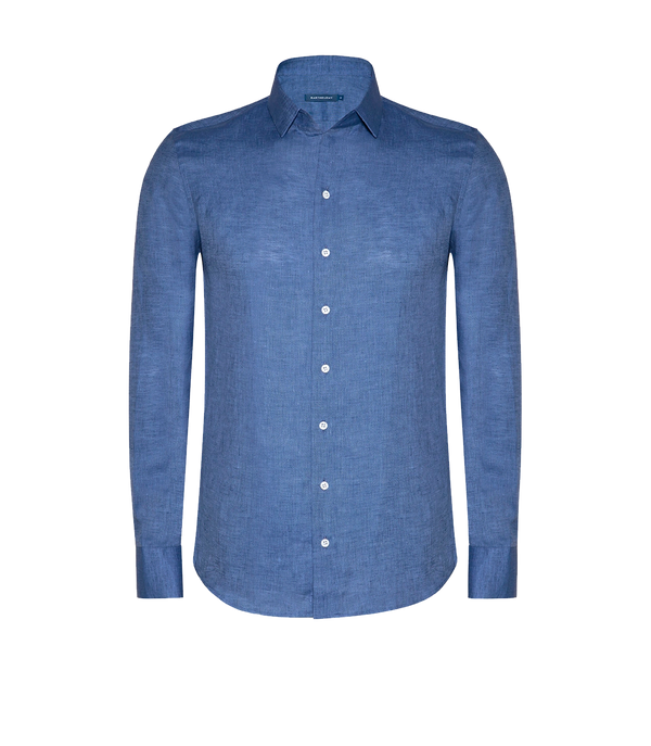 Tailored Linen Shirt Marine Blue - Barthelemy