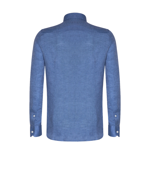 Tailored Linen Shirt Marine Blue - Barthelemy